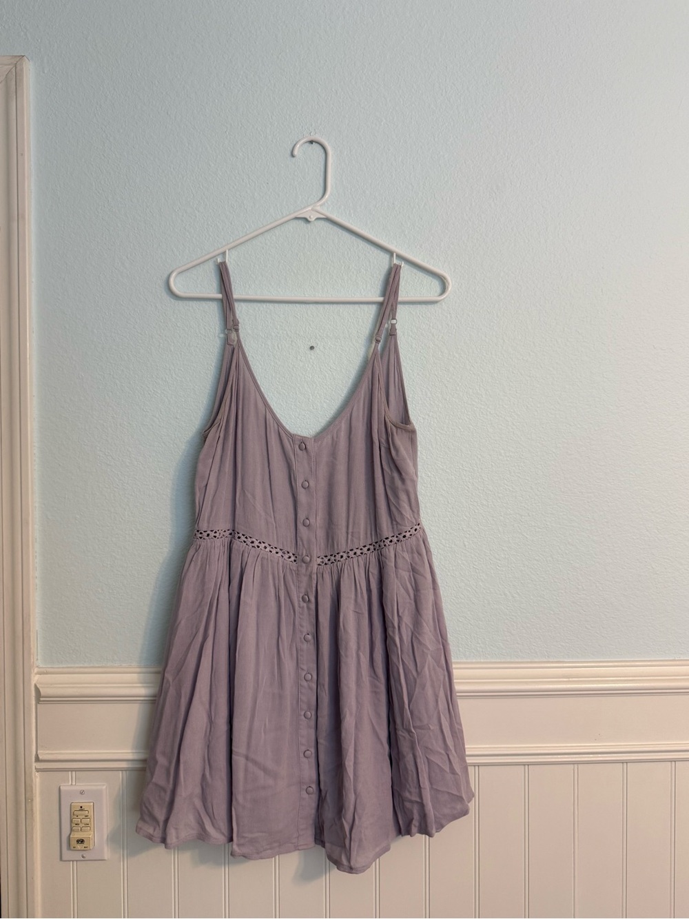 Tobi Lavender Button-Front Mini Dress
